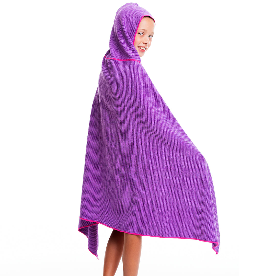 Hooded Microfiber Towel - Purple