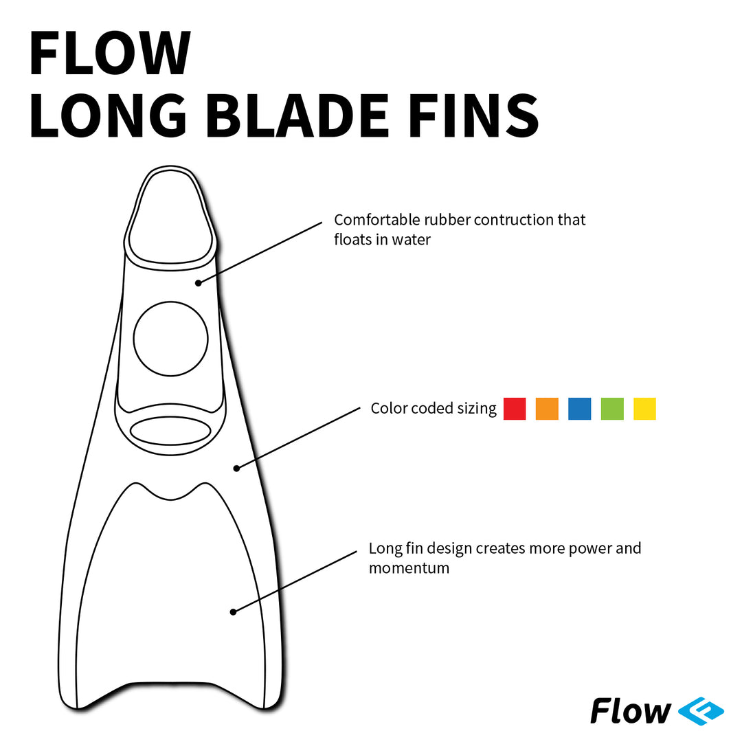 Long Blade Swim Fins - Size XXXXS