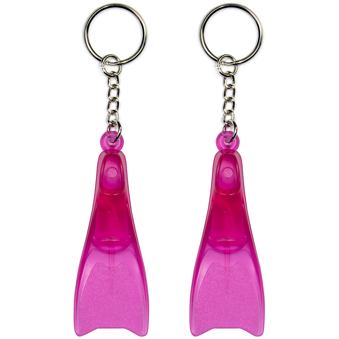 Swim Fin Keychain - Clear Pink 2-Pack